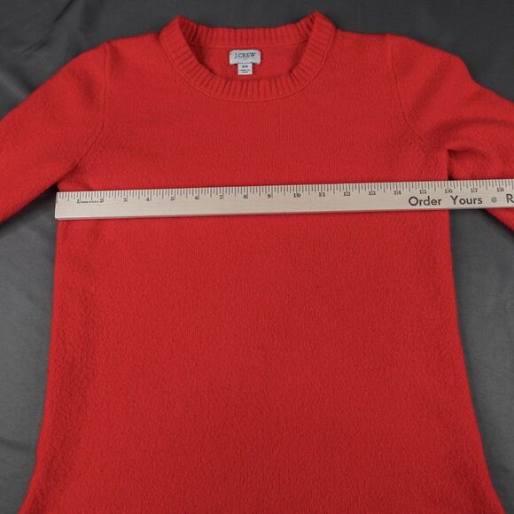 J Crew Womens Sweater XS Red Minimalist Slub Cozy Oversize Y2K Softgirl Preppy - Picture 9 of 10